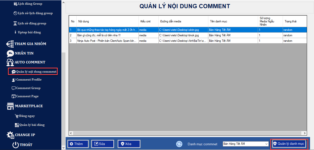 comment ngau nhien len nhom2 Phần mềm đăng tin Ninja Auto Post thêm nhiều tính năng mới