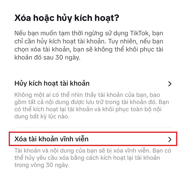 cach xoa tai khoan tiktok 5 Cách xóa tài khoản tiktok trên điện thoại, máy tính