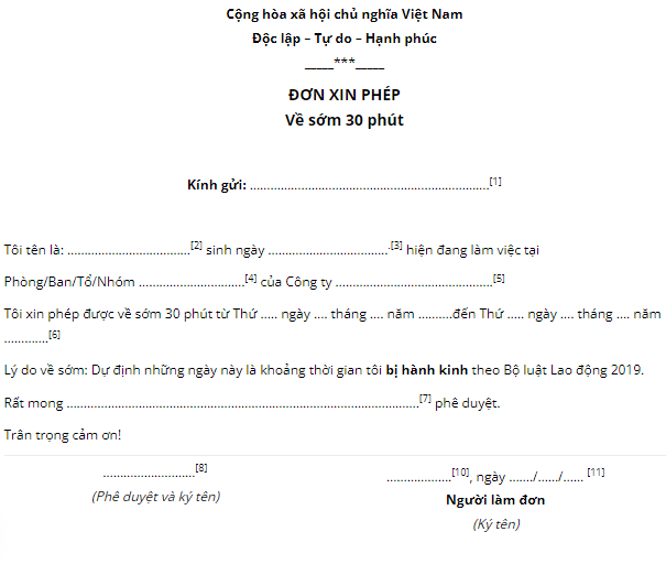 Capture 2 Mẫu đơn xin đi muộn về sớm mới nhất cho người lao động