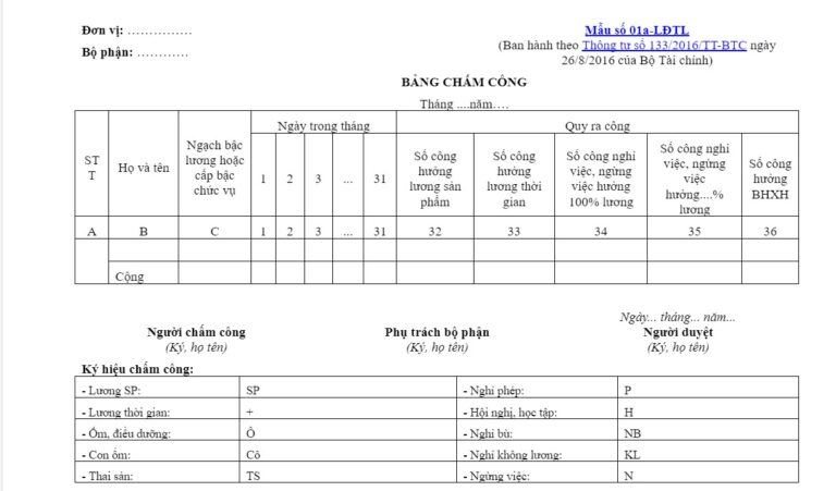 Screenshot 9 768x451 1 Bảng chấm công nhân viên là gì? Mẫu bảng tính công nhân viên mới nhất