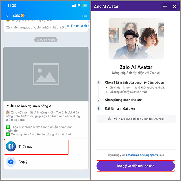 tao anh dai dien bang zalo ai 2 Cách tạo ảnh đại diện bằng Zalo AI Siêu đẹp