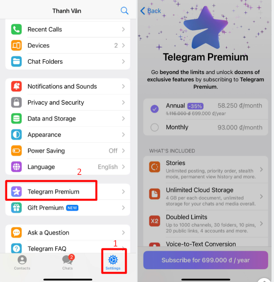 dang ky telegram premium Story Telegram: Tính năng mới được update trên Telegram