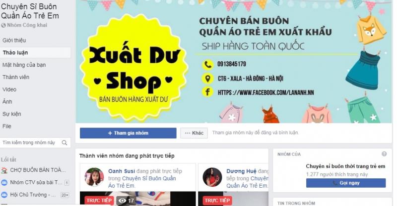 cac nhom group facebook ban hang thoi trang 303135 Kinh nghiệm bỏ sỉ quần áo siêu lợi nhuận, giá hời