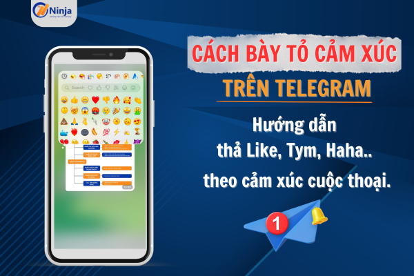 cach bay to cam xuc tren telegram Cách bày tỏ cảm xúc tin nhắn trên Telegram: Like, Tym, Haha...