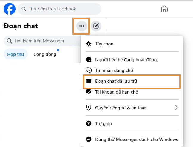 khoi phuc luu tru tin nhan messenger bang may tinh 1 Lưu trữ tin nhắn Messenger là gì? Cách lưu trữ tin nhắn trên Messenger