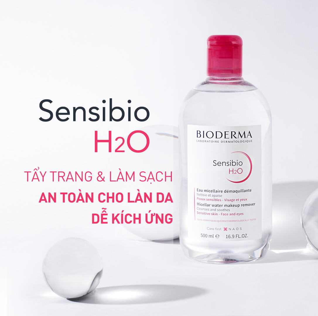 Bioderma Sensibio H20 500ml 1 Các loại nước tẩy trang dịu nhẹ, an toàn, giúp da sạch sâu