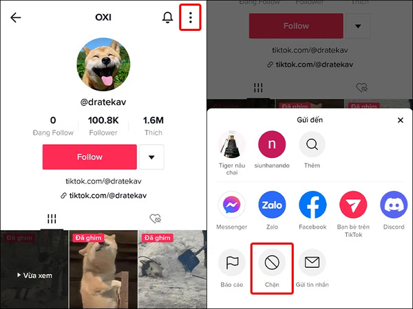 cach chan tai khoan tiktok 2 Cách chặn tài khoản tiktok cực đơn giản 