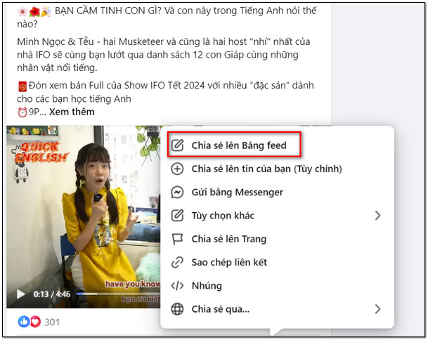 cach chia se video cua nguoi khac tren facebook 2 Cách chia sẻ video của người khác trên facebook Siêu dễ