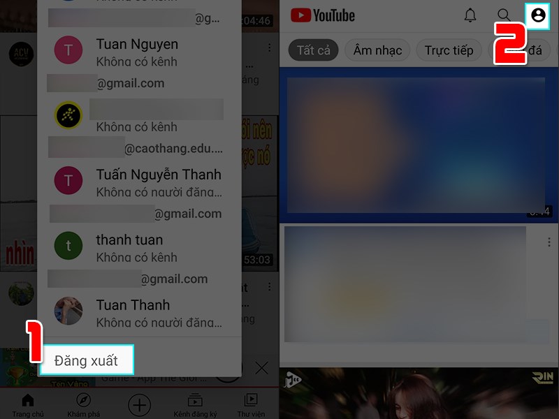 cach dang xuat tai khoan youtube tren android 2 Cách đăng xuất youtube trên android NHANH CHÓNG