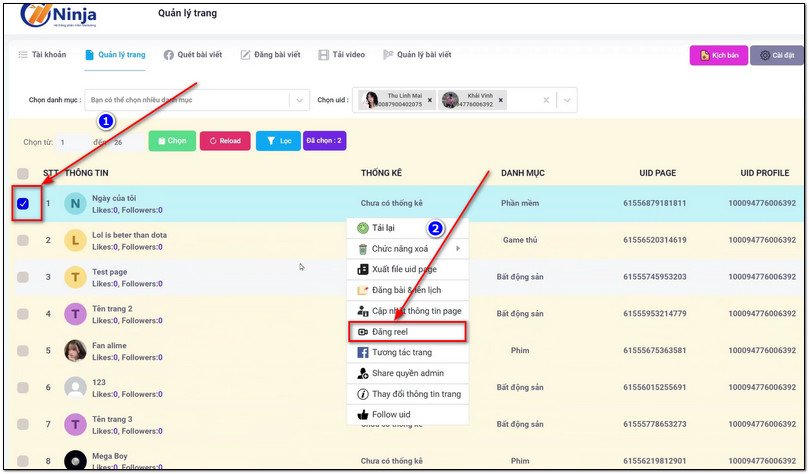 dang reel tren fanpage 4 Hướng dẫn đăng reel trên fanpage số lượng lớn, tự động   Ninja Fanpage