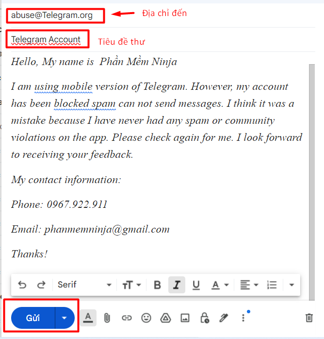 mau email mo khoa spam telegram Cách mở khóa spam telegram cực nhanh và đơn giản