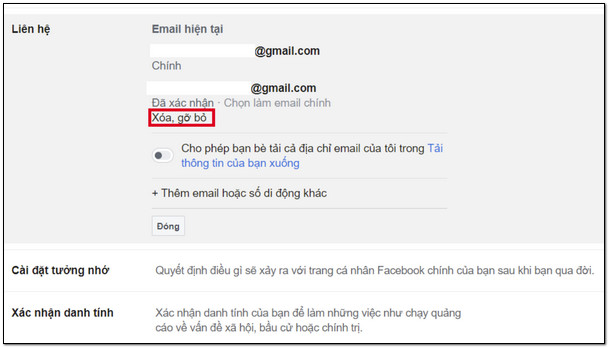 cach go email tren facebook 11 Hướng dẫn cách gỡ email trên facebook Cực đơn giản