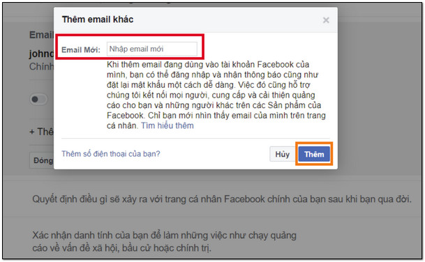 cach go email tren facebook 8 Hướng dẫn cách gỡ email trên facebook Cực đơn giản