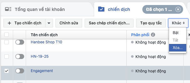 cach xoa chien dich quang cao tren facebook Cách xóa chiến dịch quảng cáo trên facebook nhanh chóng