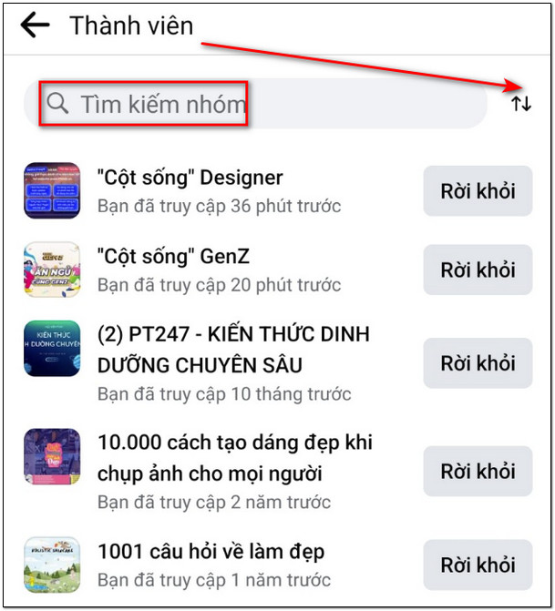 roi nhom tren facebook o dien thoai 4 Cách rời nhóm trên facebook Cực nhanh chỉ với 5s