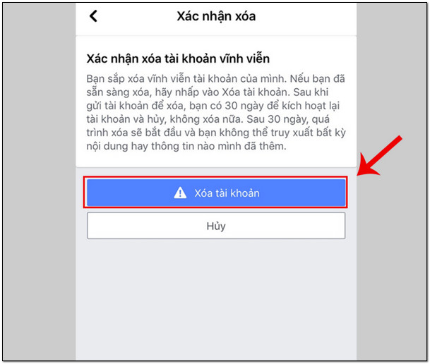 xoa tai khoan fb vinh vien 5 Cách xóa tài khoản fb vĩnh viễn Siêu nhanh chóng