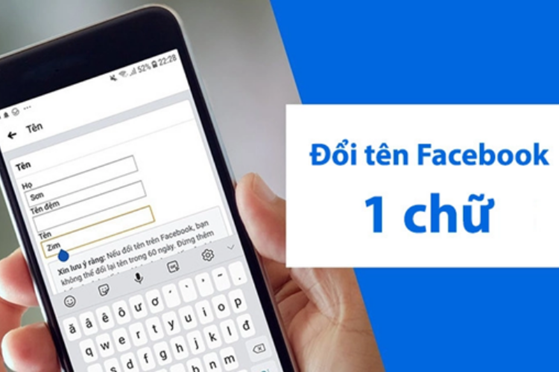 cach doi ten fb 1 chu Cách đổi tên fb 1 chữ tại Việt Nam an toàn