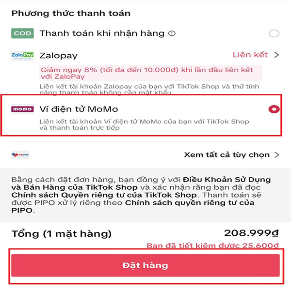 thanh toan tiktok shop bang momo 3 Cách thanh toán tiktok shop bằng momo cực đơn giản