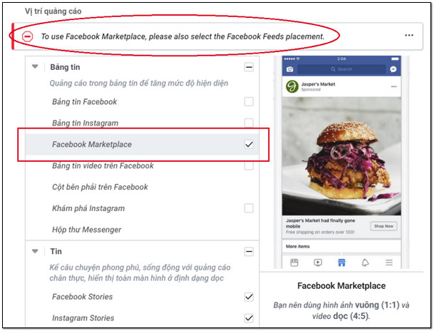cach chon vi tri quang cao tren facebook 2 Cách chọn vị trí quảng cáo trên facebook hiệu quả cao
