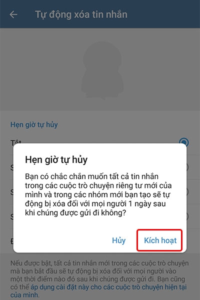 telegram tu xoa tin nhan 4 Cách cài đặt Telegram tự xóa tin nhắn 2 chiều nhanh chóng