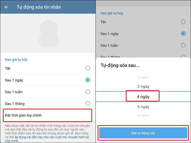 telegram tu xoa tin nhan 5 Cách cài đặt Telegram tự xóa tin nhắn 2 chiều nhanh chóng